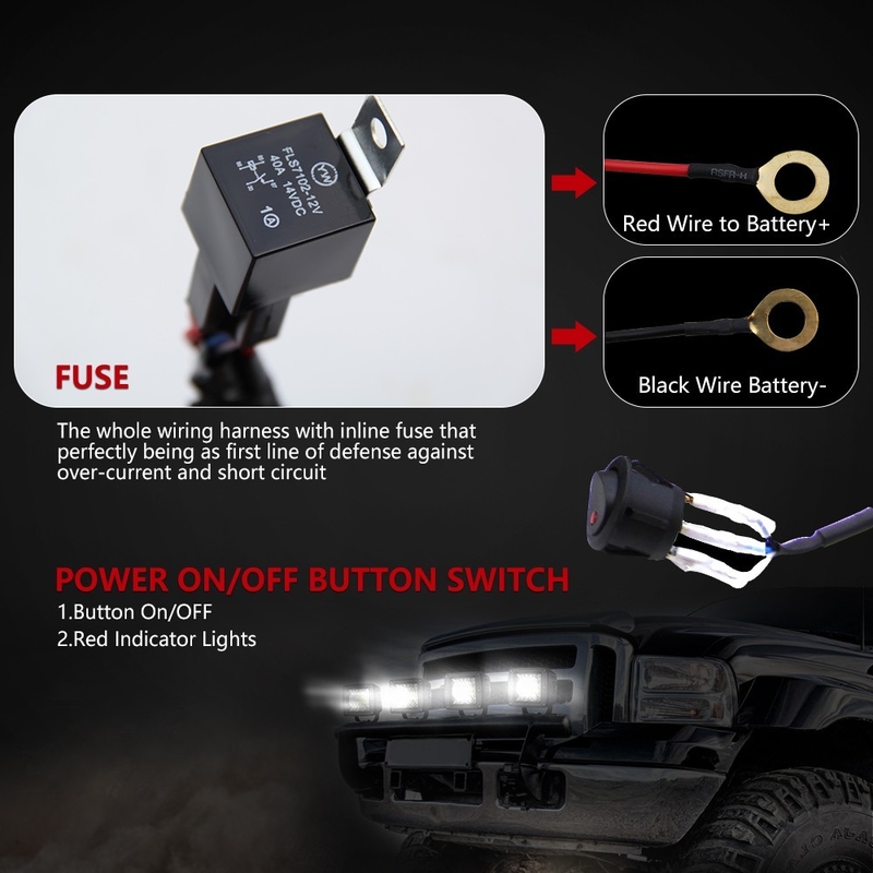 One control one two Waterproof Led Work Light DT Connector Wiring unit Offroad Truck Led Light Bar Wire Harness