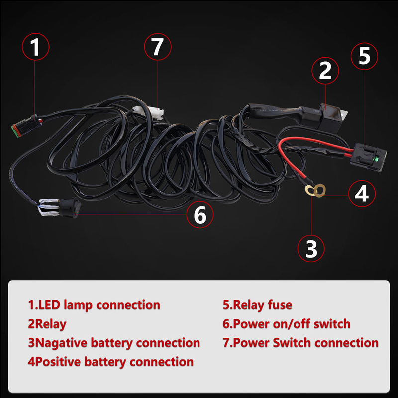 One control one two Waterproof Led Work Light DT Connector Wiring unit Offroad Truck Led Light Bar Wire Harness