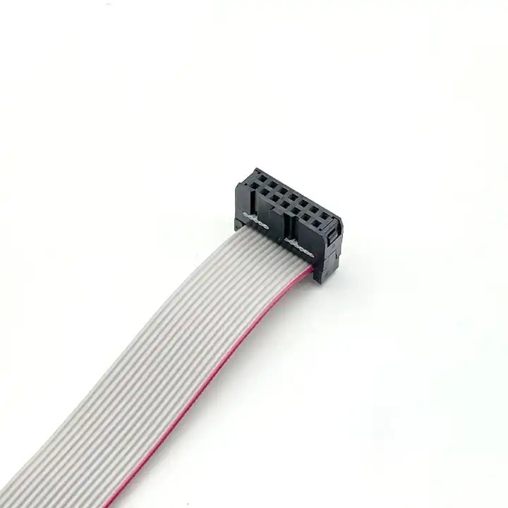 Gray Flat Ribbon Flexible Cable Assembly IDC Connector 2.54 Pitch 2*7 14 Pin