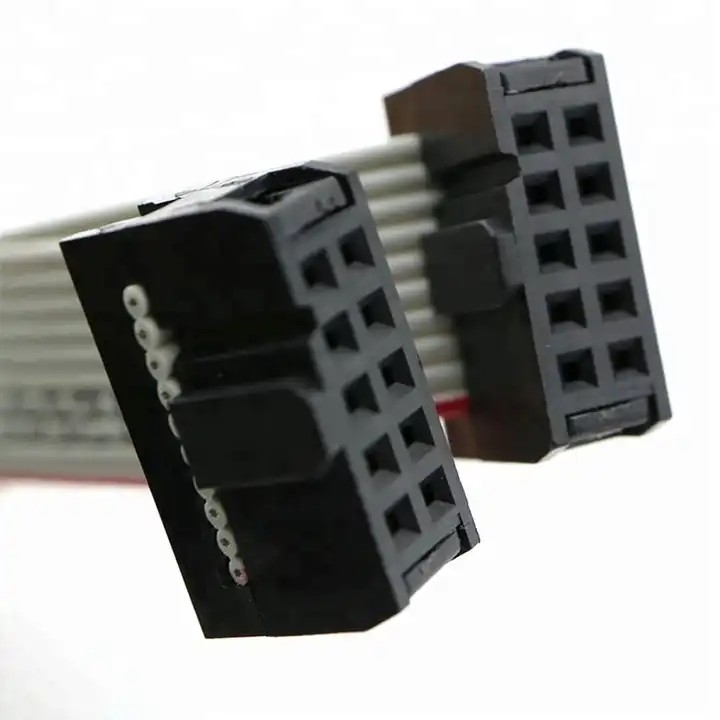 28awg Ribbon Flat Cable Assembly 10 Pin 2.54mm Pitch IDC Connectors UL2651