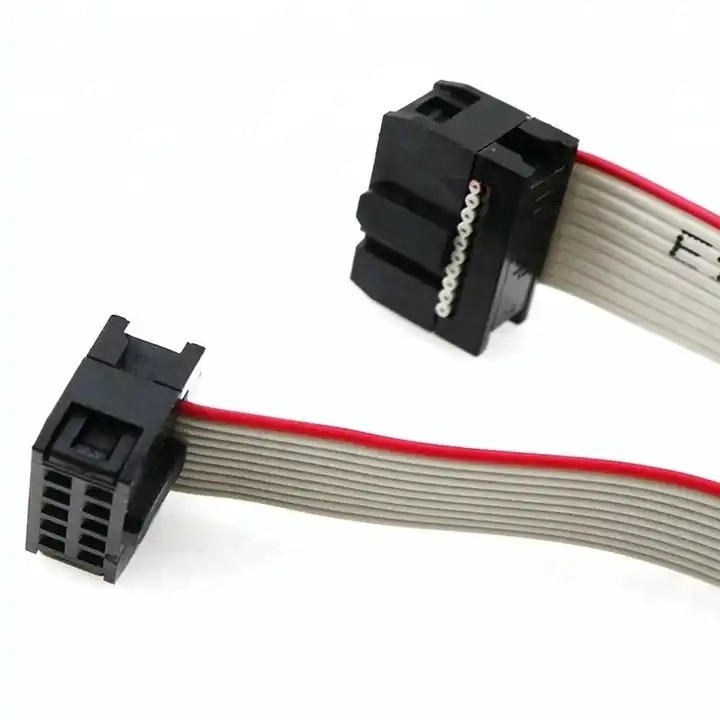 28awg Ribbon Flat Cable Assembly 10 Pin 2.54mm Pitch IDC Connectors UL2651