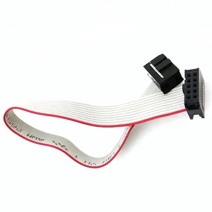 28awg Ribbon Flat Cable Assembly 10 Pin 2.54mm Pitch IDC Connectors UL2651