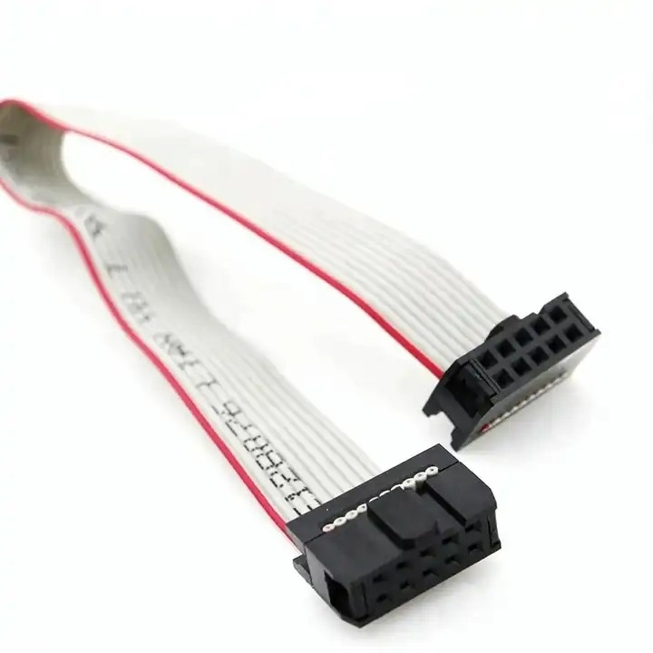 28awg Ribbon Flat Cable Assembly 10 Pin 2.54mm Pitch IDC Connectors UL2651