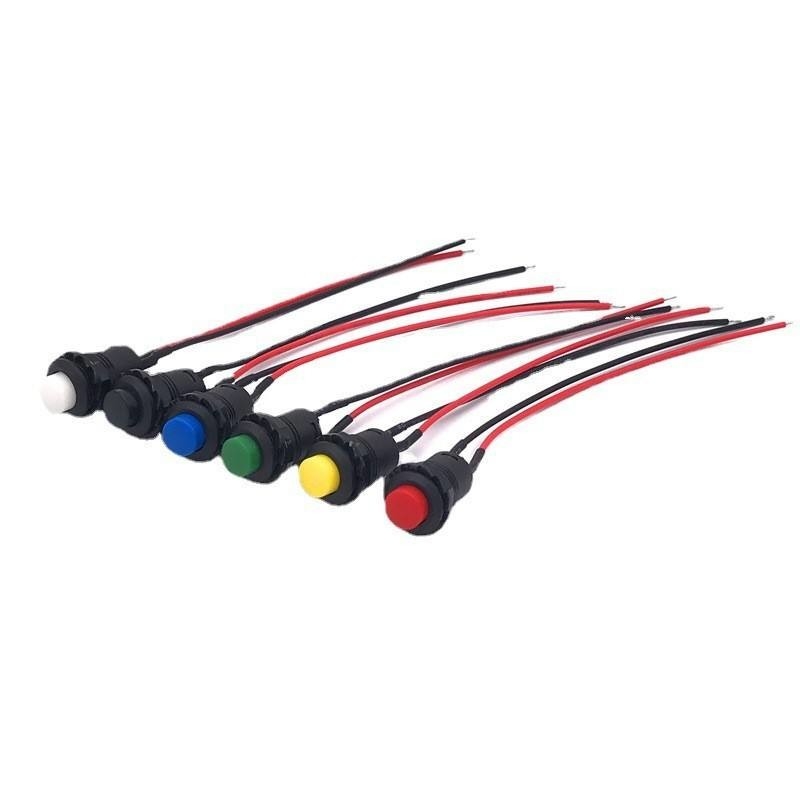 Wintai-Tech Push Button Horn Switch 12v Push Button Starter Switch 12mm Momentary Push Button Switch With Cable Assembly