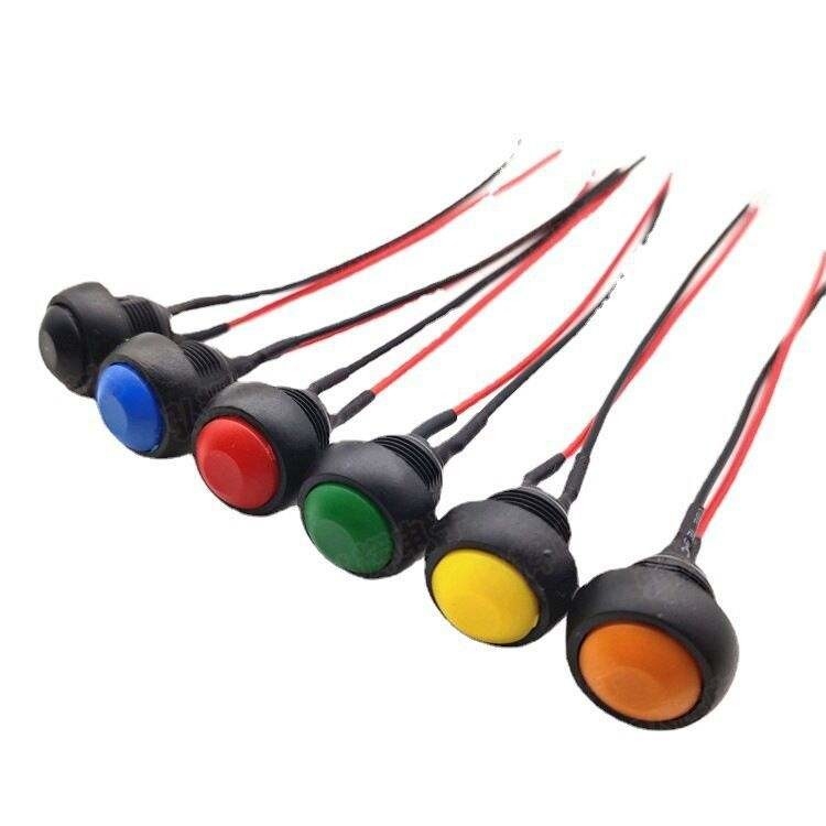 Wintai-Tech Push Button Horn Switch 12v Push Button Starter Switch 12mm Momentary Push Button Switch With Cable Assembly