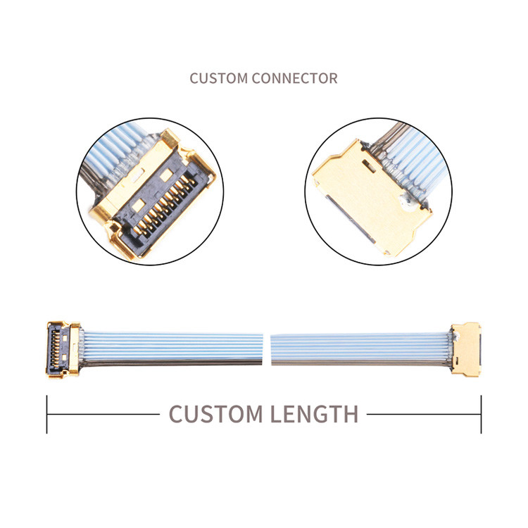 LVDS Cable Cableline UY 10P 0.35mm Pitch I Pex 20857-010T-01 Cable Assemblies For Ipex Micro Coaxial Cable