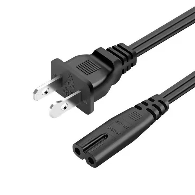 Good Quality Pure Copper 120V 18 Awg 2pin C7 Extension Line Spt-2 White AC Power Cord 5FT 2 Prong For Home Appliance Lap