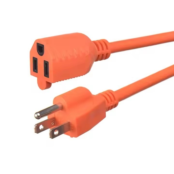 SJWT #12/14/16 AWG extension cable 10A 13A 15A 125V types ground earthing 3pin electric 125v USA power cords