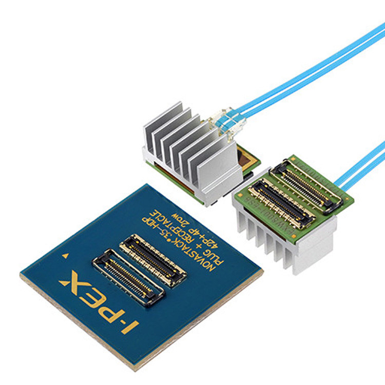 High Density Low Power Mid-Board Optical Module PCB Connector 21001-042E-01 To IPEX LIGHTPASS-EOM 100G 88001-000T-25-01