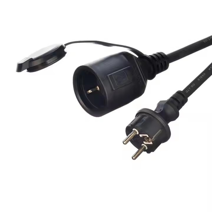 GS Approval H07RN-F 3X1.5 3m Black High Quality Eu Power Cord Waterproof Rubber Sheath Cable For Outdoor Industry Power
