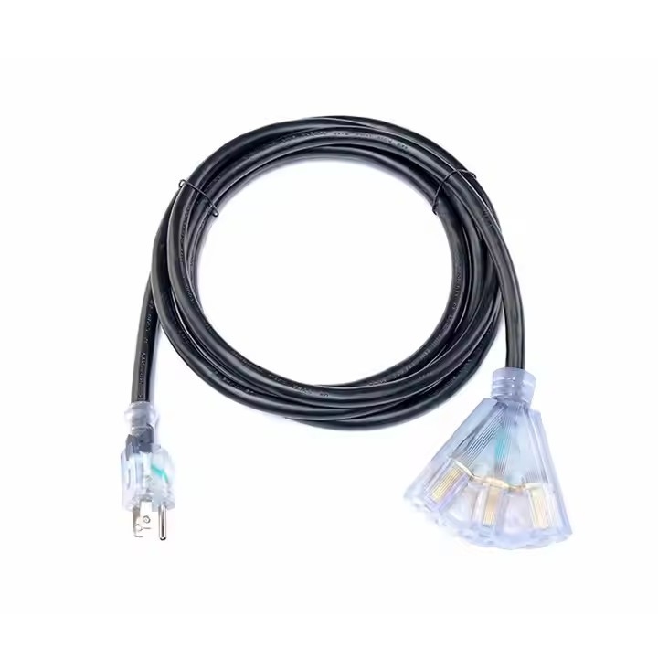 ETL Approval Heavy Duty Us 3-Prong 10 Ft Long 12 Gauge Extension Cords 50 Feet 2 Prong Light Cord