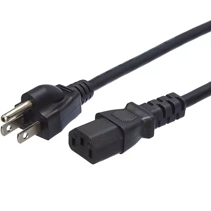 American 3 Pin Prong Plug Extension Cable USA 3Pin 15A AC Cords Electric Lead IEC C13 Connector US Power Cord