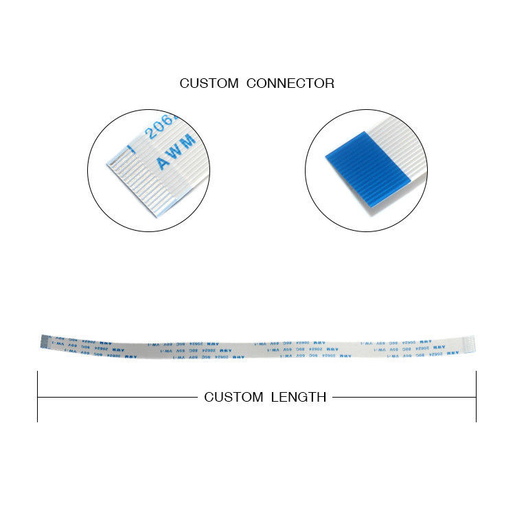 16 Pin FFC FPC Cable AWM 20628 0.5 Pitch For PCB Connection With LVDS Display Connector