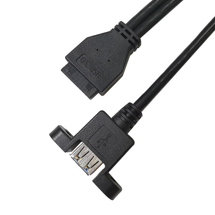 Industry Wiring Harness USB 3.0 Panel Mount A X2 To 20 Pin Header Motherboard Custom