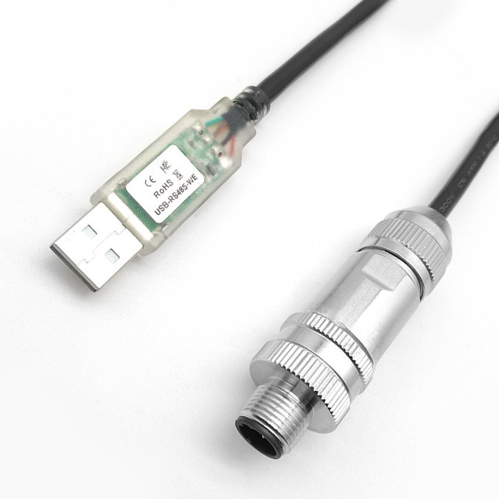 Industrial Robot Dedicated Connector USB To RS485 Serial Cable To M12 Male And Female Waterproof Head Metal Connector