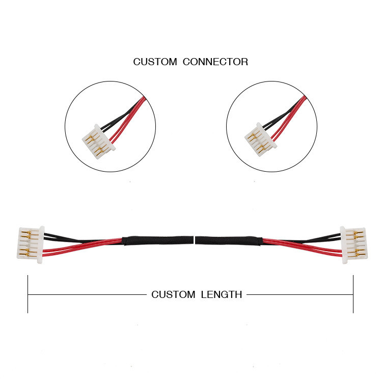 Factory Customized JST SHLP-06V-S-B LED Backlight Cable Harness 500mm Length