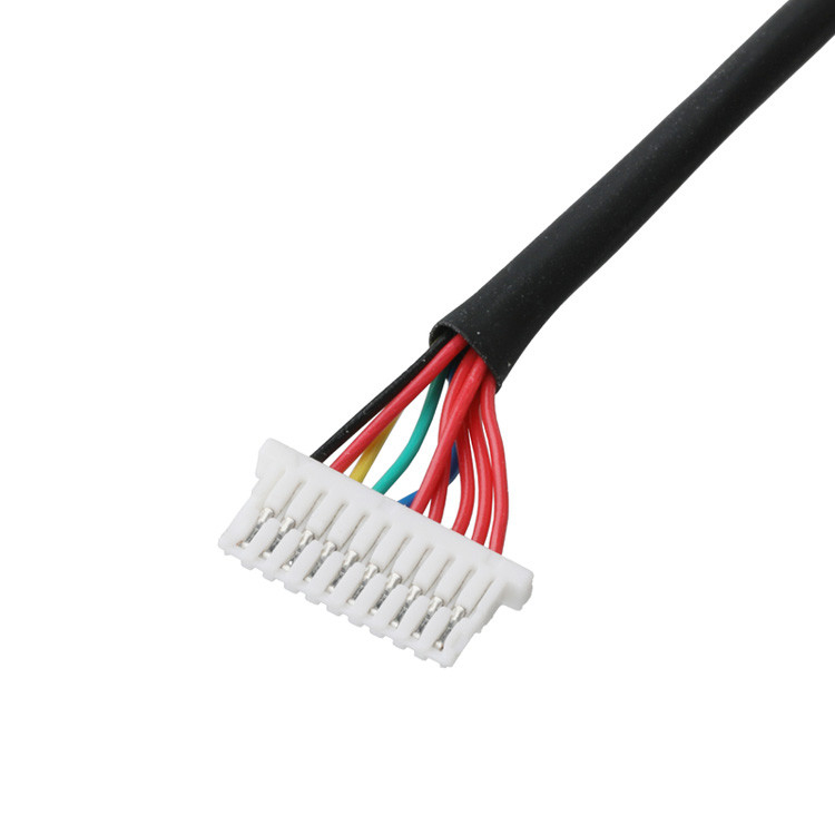 Lvds Cable 10P JST SHLP-10V-S-B To Semi-Stripped Harnesses Custom Coaxial Cable Assemblies Automotive