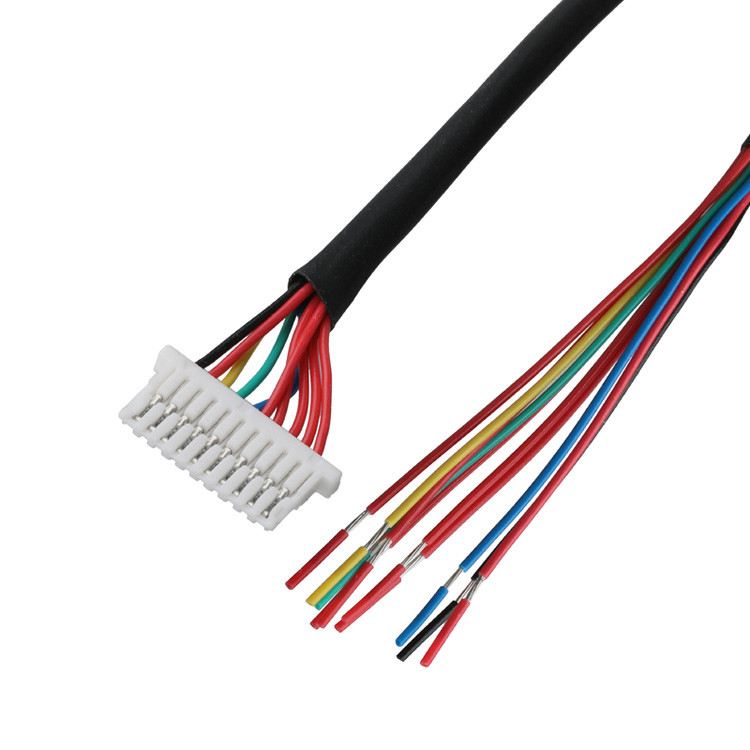 Lvds Cable 10P JST SHLP-10V-S-B To Semi-Stripped Harnesses Custom Coaxial Cable Assemblies Automotive