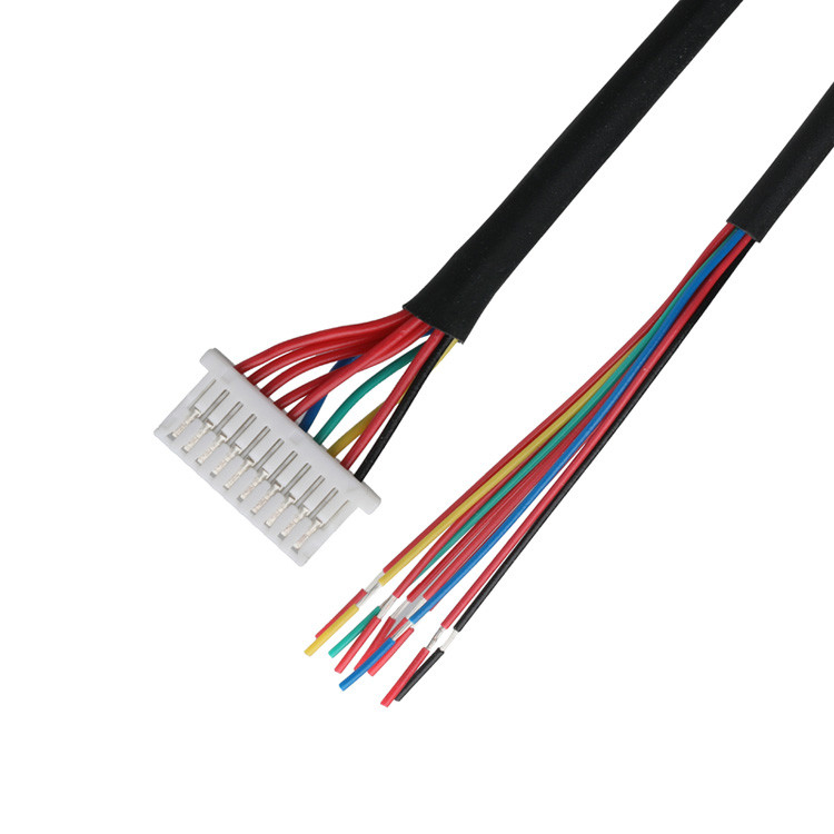 Lvds Cable 10P JST SHLP-10V-S-B To Semi-Stripped Harnesses Custom Coaxial Cable Assemblies Automotive