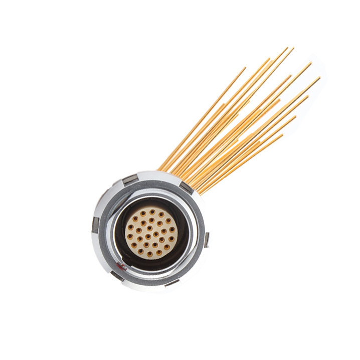 Z2 26 Pin Waterproof Circular Connectors Double Nut 90° Angle Pin Core Internal And External Nut Fixed Socket