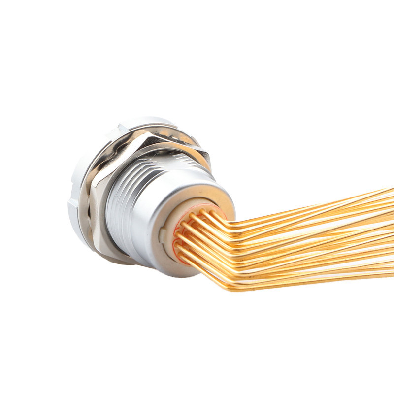 Z2 26 Pin Waterproof Circular Connectors Double Nut 90° Angle Pin Core Internal And External Nut Fixed Socket