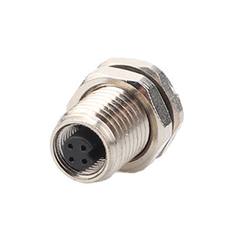 M5 Code-A 4Pin Industrial Circular Waterproof Connector Panel Flange PCB Male And Female Socket IP67