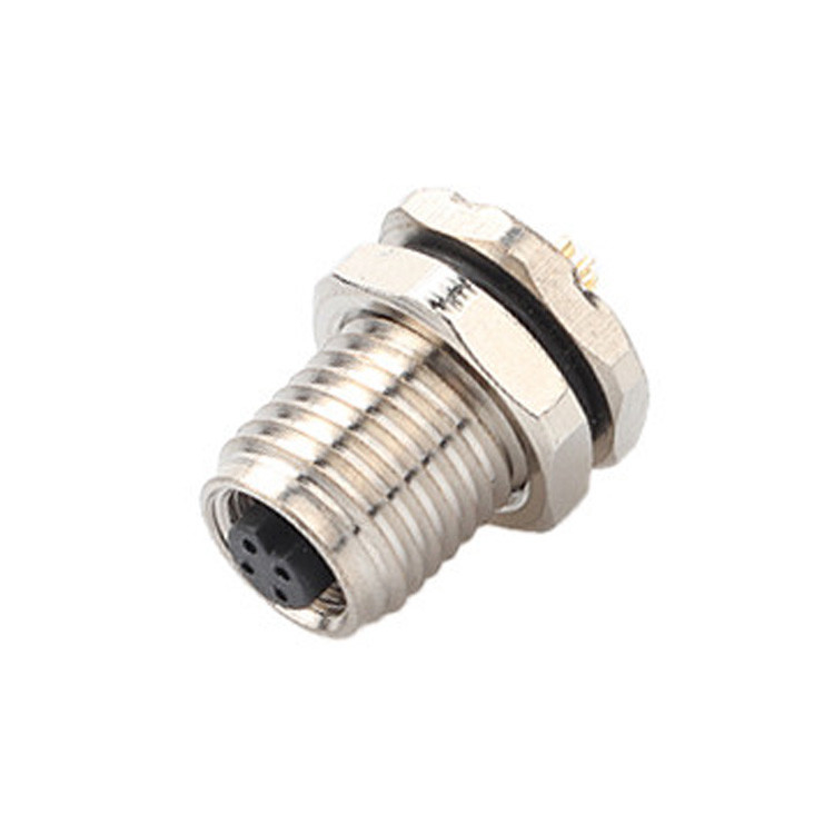 M5 Code-A 4Pin Industrial Circular Waterproof Connector Panel Flange PCB Male And Female Socket IP67