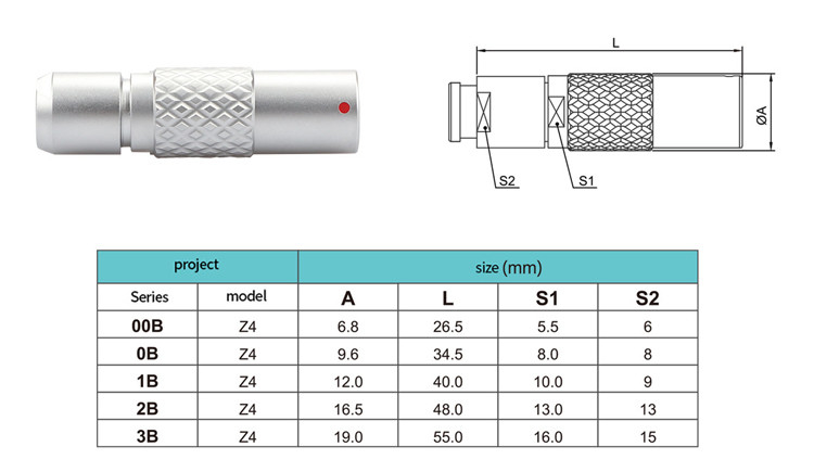 7 Pin Z4 B Series Circular Waterproof Connector Floating Socket Safe Push Pull Self Locking System