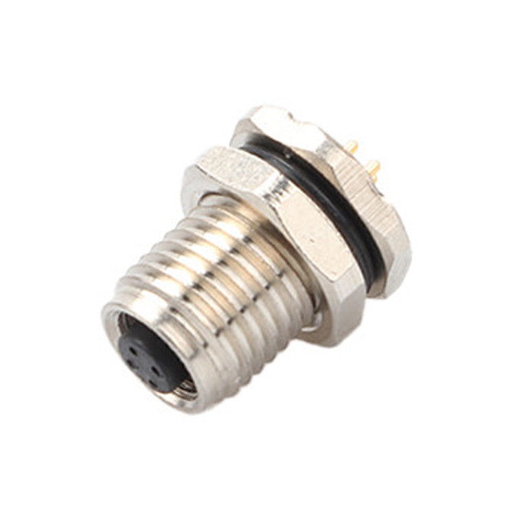 Factory Customized Circular Connector M5 code-A 4Pin Waterproof Series Female Mates with M5 panel flange PCB male socket