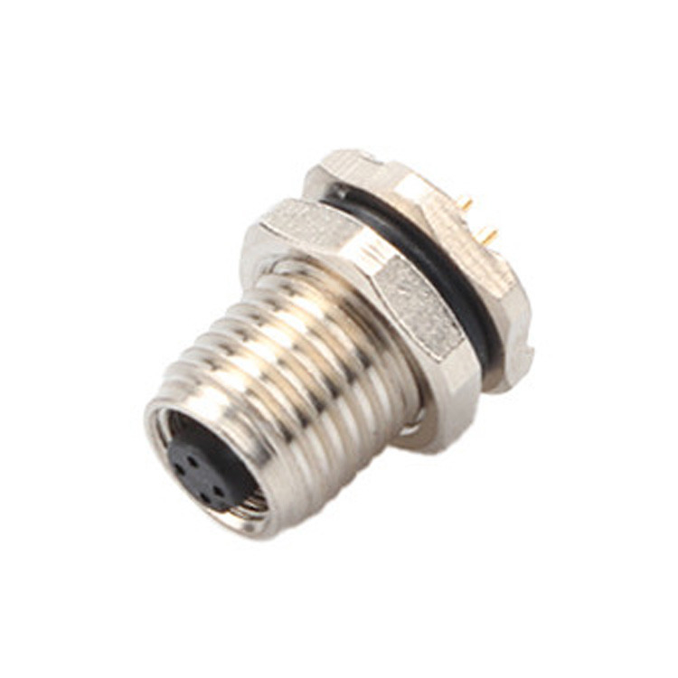 Factory Customized Circular Connector M5 code-A 4Pin Waterproof Series Female Mates with M5 panel flange PCB male socket