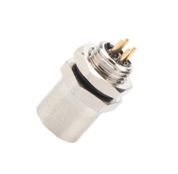 Factory M5 Code-A 4Pin Panel Flange PCB Female Socket Circular Connector IP67