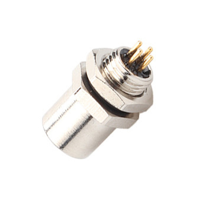 Factory M5 Code-A 4Pin Panel Flange PCB Female Socket Circular Connector IP67