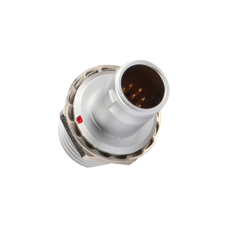Industrial solution for push-pull self-locking 8Pin T2 circular connector panel fixed plug without locking device