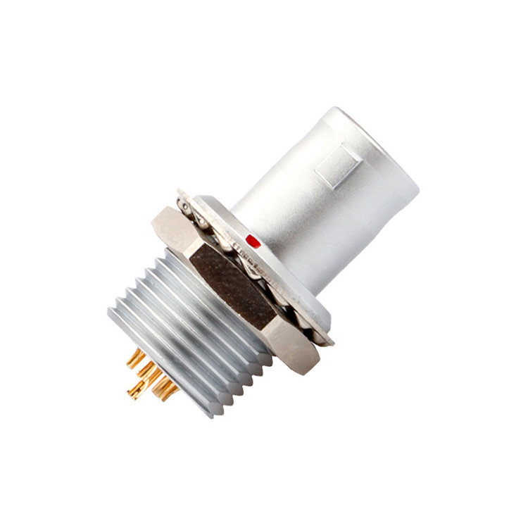 Industrial solution for push-pull self-locking 8Pin T2 circular connector panel fixed plug without locking device