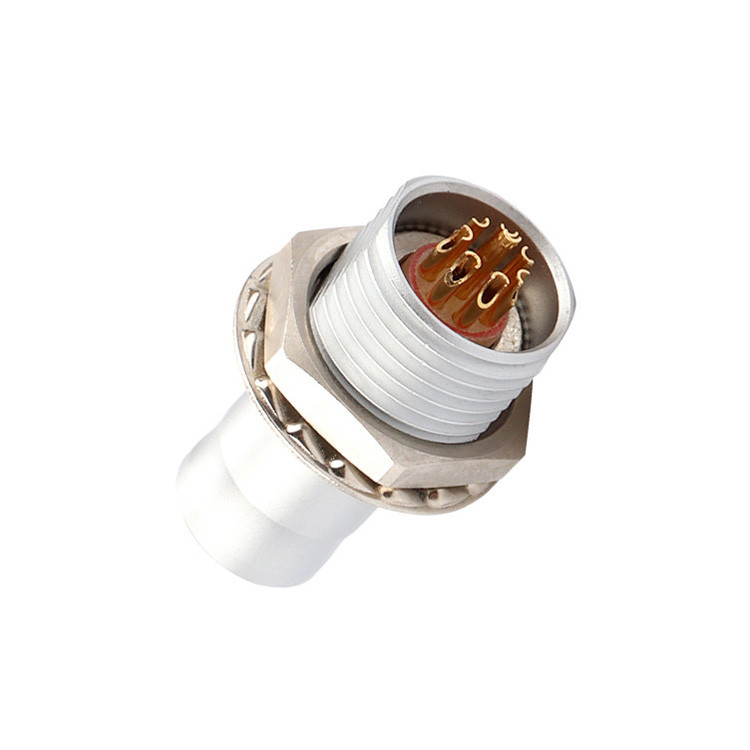 Industrial solution for push-pull self-locking 8Pin T2 circular connector panel fixed plug without locking device