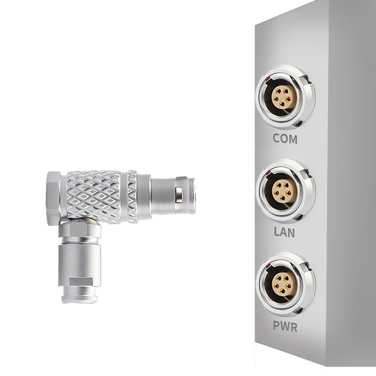 90° Angle Plug T3 5 Pin Circular Connector B Series For Industrial Control