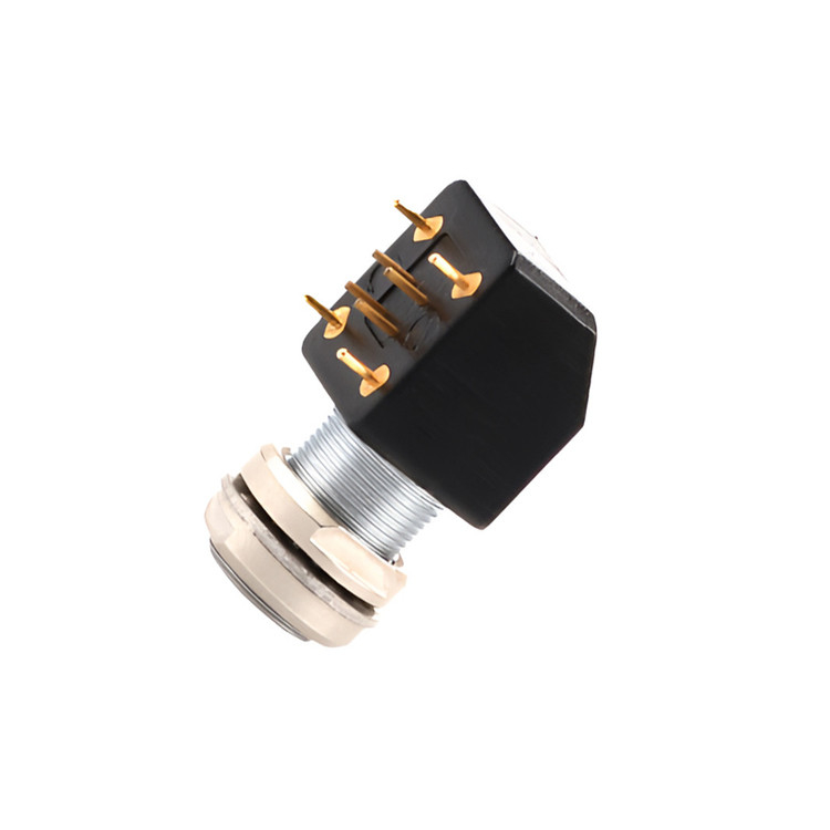 B Series Z12 4Pin Double Nut Fixed Angle Socket 90° Angled Double Nut Fixed For Printed Circuit Boards