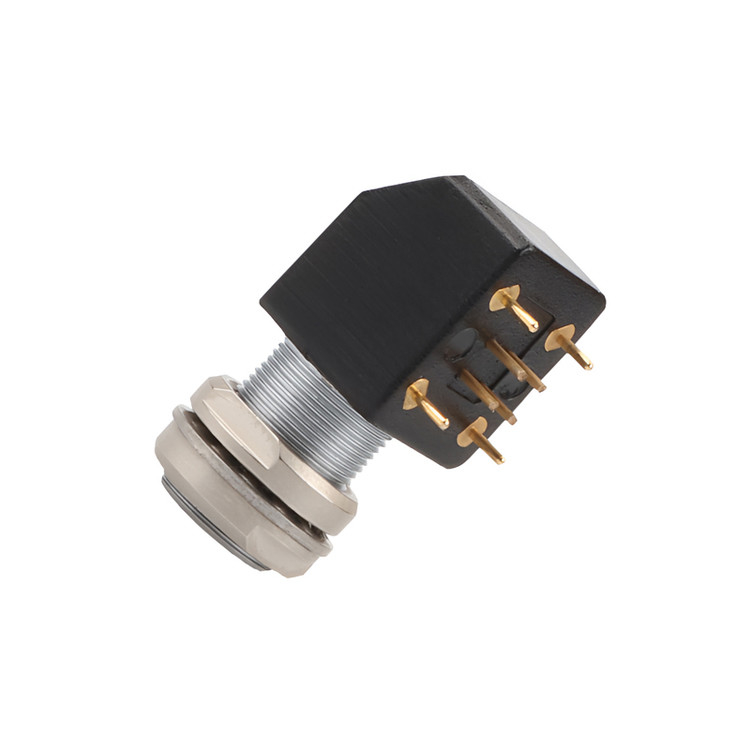 B Series Z12 4Pin Double Nut Fixed Angle Socket 90° Angled Double Nut Fixed For Printed Circuit Boards