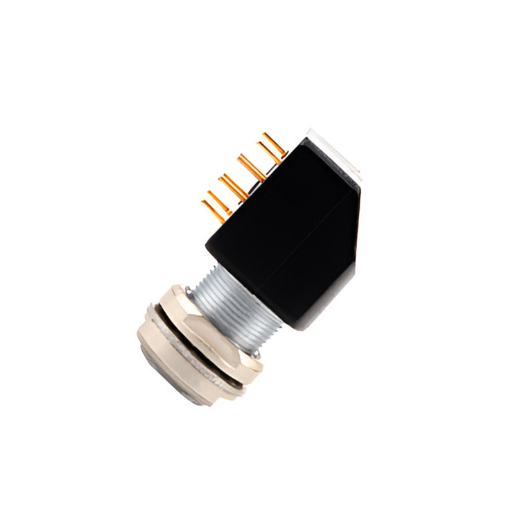 B Series Z12 4Pin Double Nut Fixed Angle Socket 90° Angled Double Nut Fixed For Printed Circuit Boards