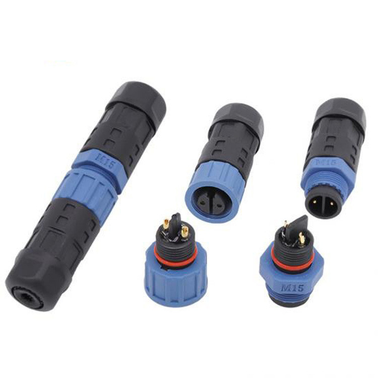 IP67 Waterproof M15 Industrial Circular Connector Solder Type Assembly Connector With 2 3 Pin