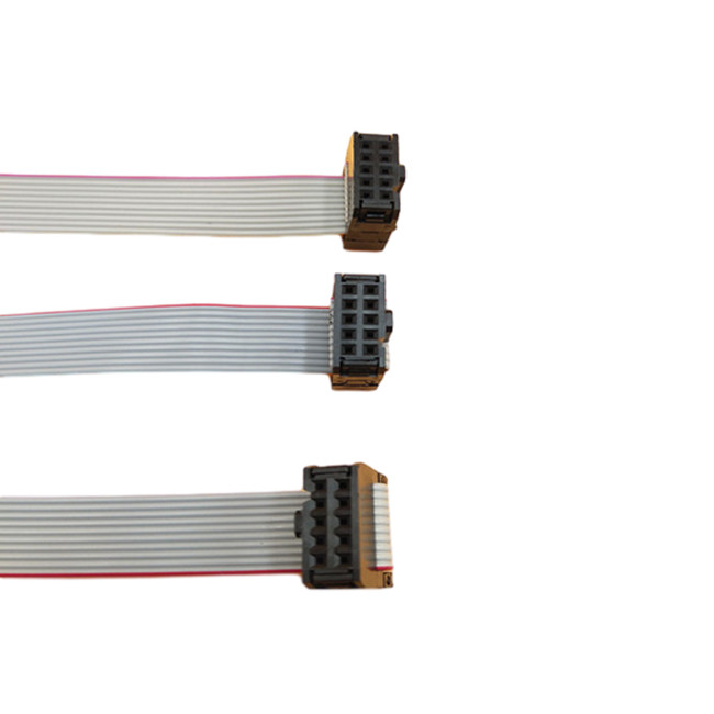 Crimp Tool Flat Ribbon Cable Assembly With IDC 10 Pin 2.54mm Pitch Female Connector