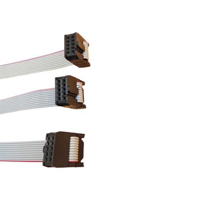 Crimp Tool Flat Ribbon Cable Assembly With IDC 10 Pin 2.54mm Pitch Female Connector