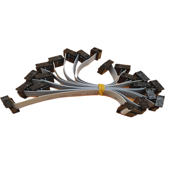 Crimp Tool Flat Ribbon Cable Assembly With IDC 10 Pin 2.54mm Pitch Female Connector