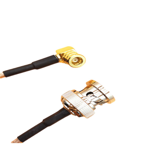 gold plated BNC male to SMB right angle female micro coaxial rf cable rg316