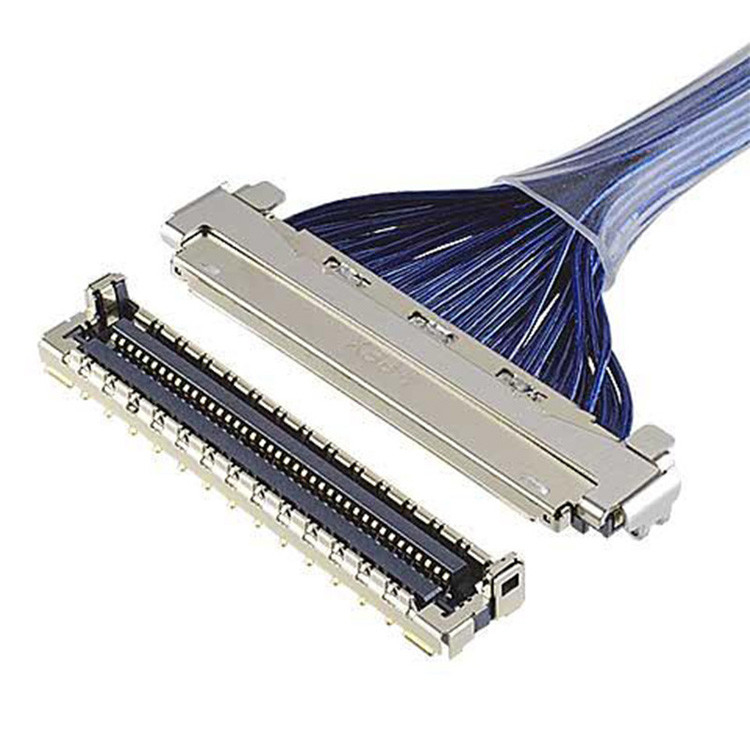 EMI shield LVDS cable with 0.4 mm pitch I-Pex micro coaxial connector, featuring 20788 20679 30-pin 40-pin 50-pin