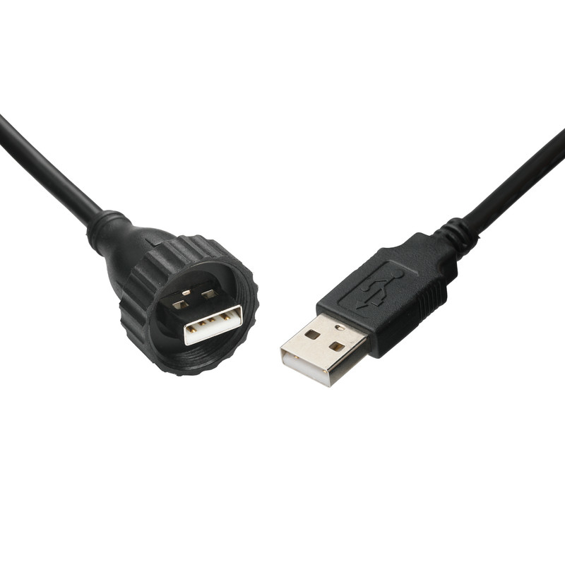 USB2.0 A Type Male Type M Waterproof Interface TO USB2.0 Cable Industrial Fixed Data Connection Cable for Vehicle