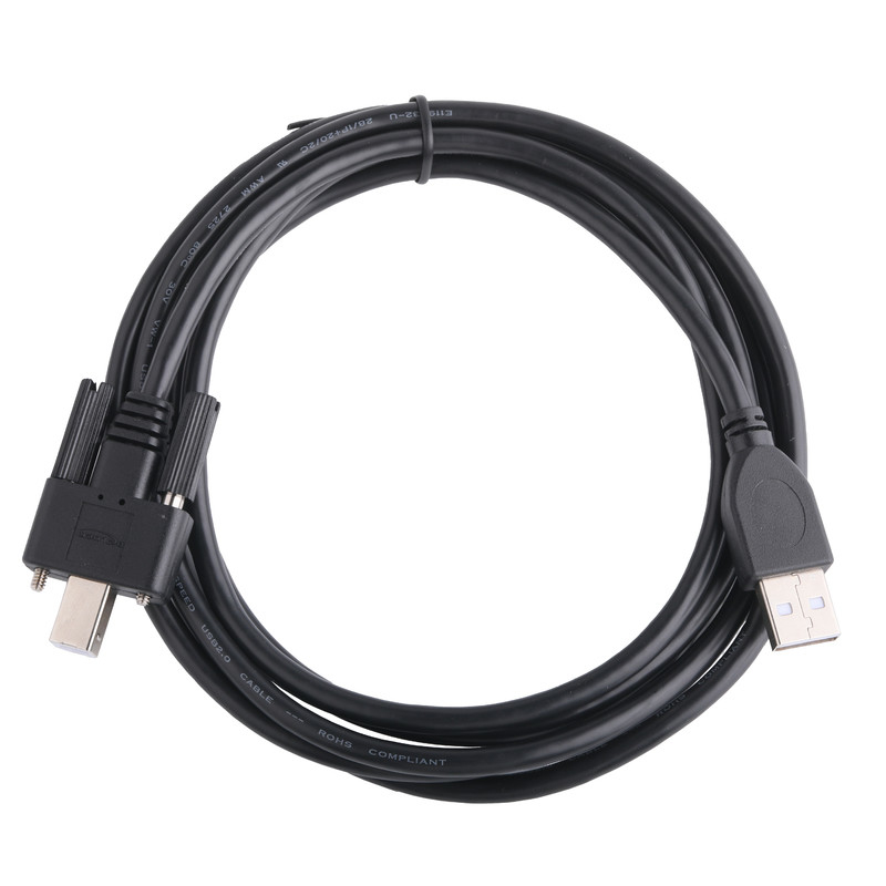 braid Black UL Printer Connector Cable Usb 2.0 Type A To Type B Locking
