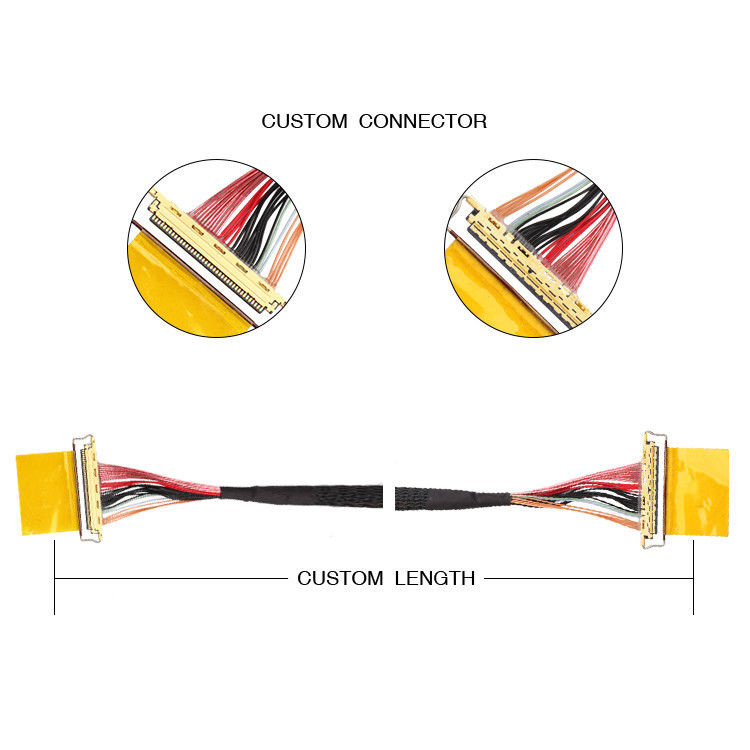 Factory 36AWG Lvds Cable Assembly I Pex 20453-240t-01 To 20453-240t-01 40P 0.4mm Pitch