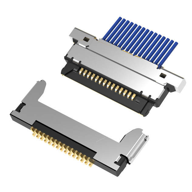 Micro Coaxial Cable Assembly 20345-015T-32R With 15 Pins, Featuring A 0.4mm Pitch And A Horizontal Mating Type Microcoax