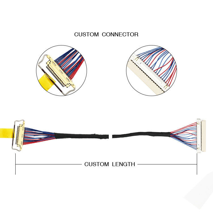 0.5mm Pitch 20453-220t-03 Lvds Cable Assembly Df19g-20s To I-Pex ISO14001